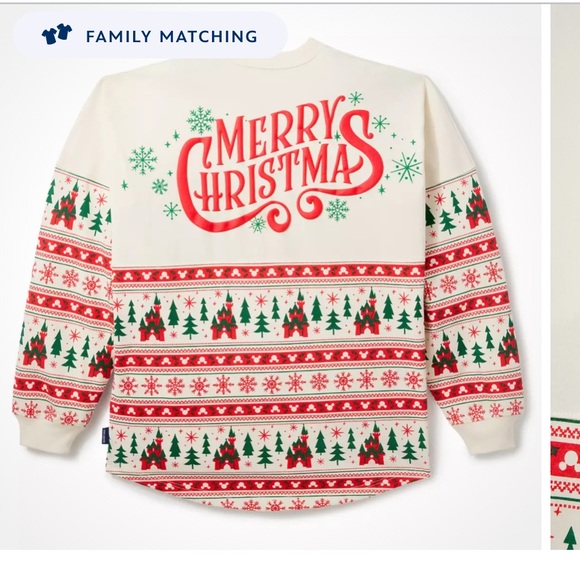 Disney Tops - NWT Disney Santa Mickey Mouse ''Merry Christmas'' Fair Isle Spirit Jersey